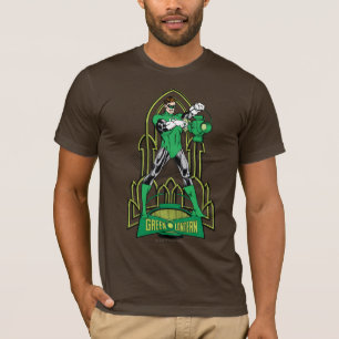 T-shirt Lanterne verte sur l'arrière - plan décoratif