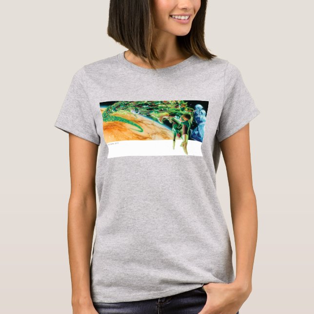 T-shirt Lanternes vertes volant dans l'espace (Devant)