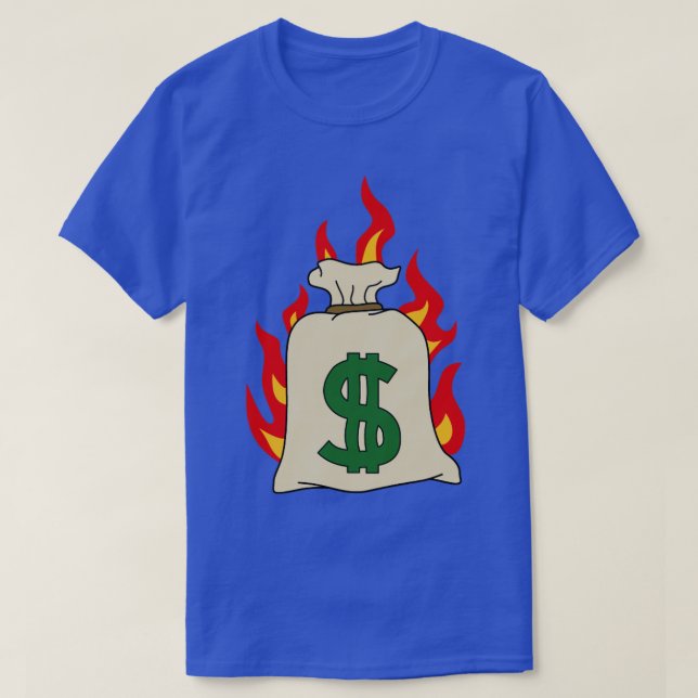 T-shirt L'anticapitaliste brûle de l'argent (Design devant)
