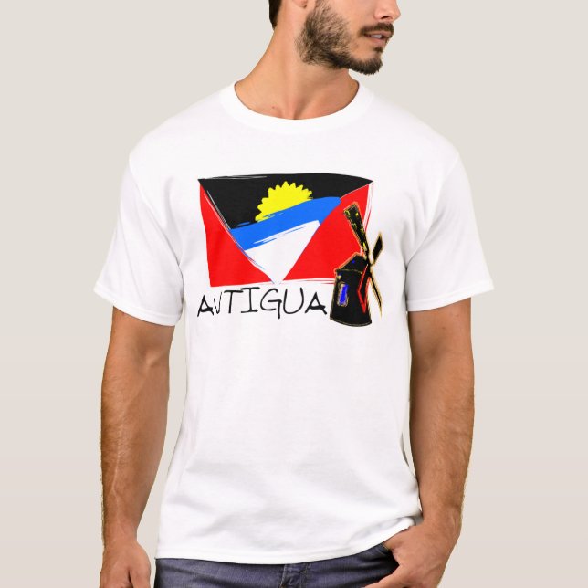 T-SHIRT L'ANTIGUA (LIGNE DE DRAPEAU) (Devant)