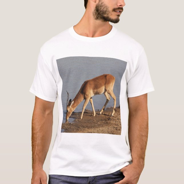 T-shirt L'antilope d'Impala en train de boire à la photo d (Devant)