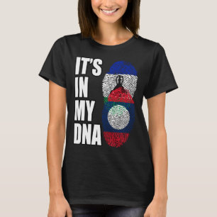 T-shirt Lao Et Basotho Mélangent Le Drapeau Du Patrimoine