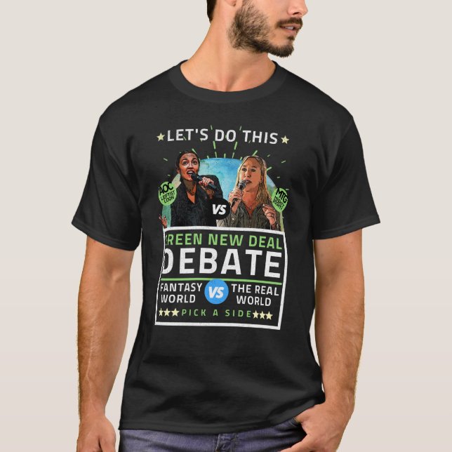 T-shirt L'AOC contre le New Deal vert de la MTG Débat poli (Devant)
