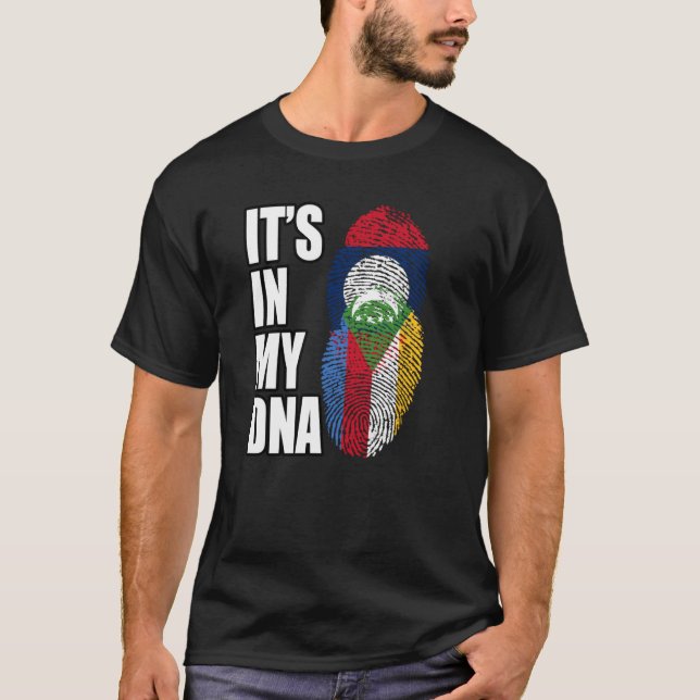 T-shirt Laos Et Comores Mélangent Le Drapeau Du Patrimoine (Devant)