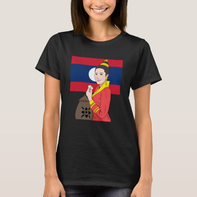T-shirt Laos Laotien Laotien Fier Drapeau traditionnel Rob (Devant)