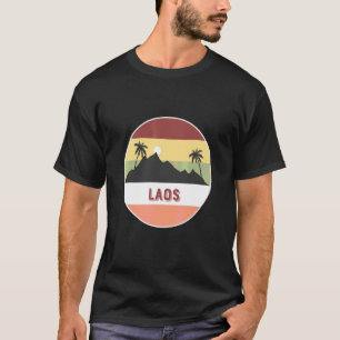 T-shirt Laos Montagne Et Palmiers