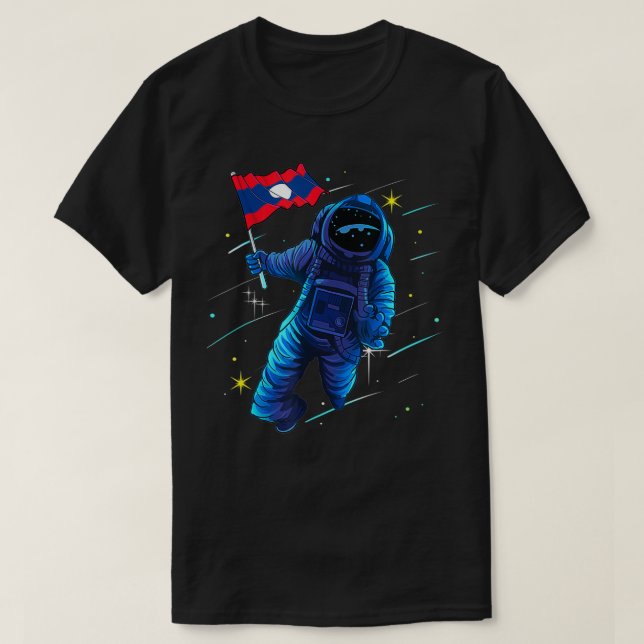 T-shirt Laos Patrimoine Astronaut Laotien Lune (Design devant)