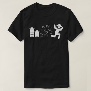 T-shirt L'apiculteur pourchassé par les abeilles drôle Run