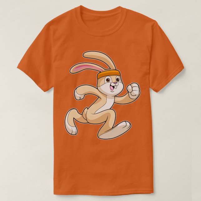 T-shirt Lapin à Courir avec Tête (Design devant)