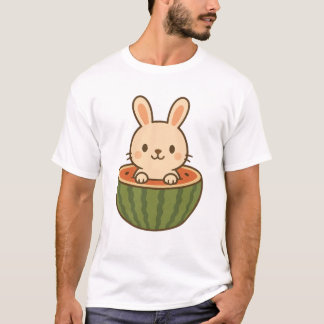 T-shirt Lapin à la pastèque - Fruit Cute Kawaii