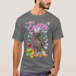 T-shirt Lapin Allemand Pointeur Ravi Chien Happy Pâques 