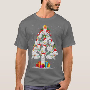 T-shirt Lapin Amour Arbre de Noël Lumière Casquette Neige