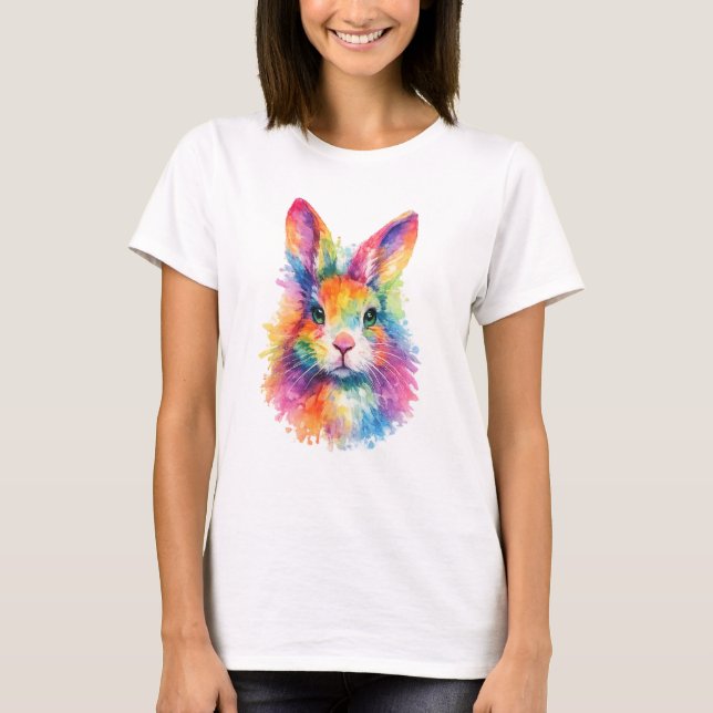 T-shirt lapin aquarelle - Pastel (Devant)