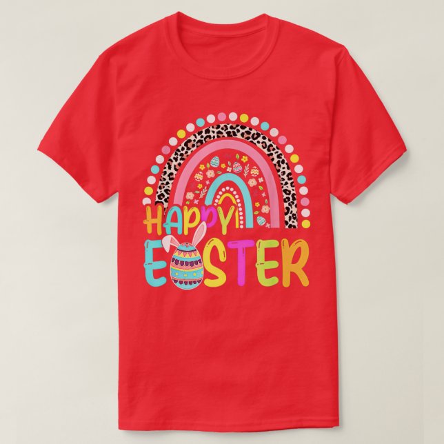 T-shirt Lapin arc-en-ciel de Pâques Rabbit de Pâques Chass (Design devant)