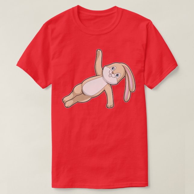 T-shirt Lapin au yoga s'étirant (Design devant)