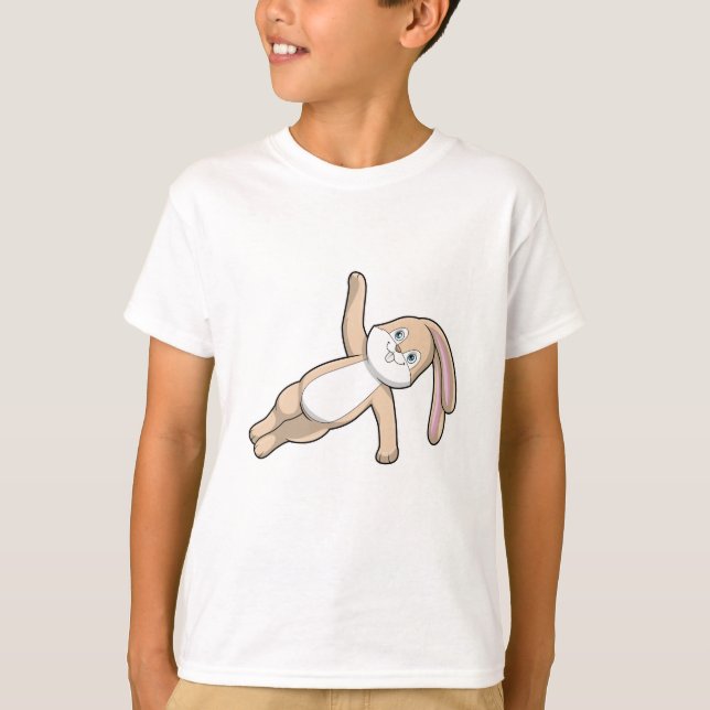 T-shirt Lapin au Yoga Stretching (Devant)