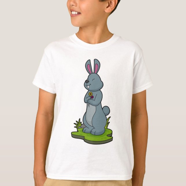 T-shirt Lapin aux fleurs (Devant)