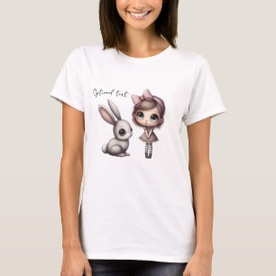 T-shirt Lapin aux grands yeux fantaisiste