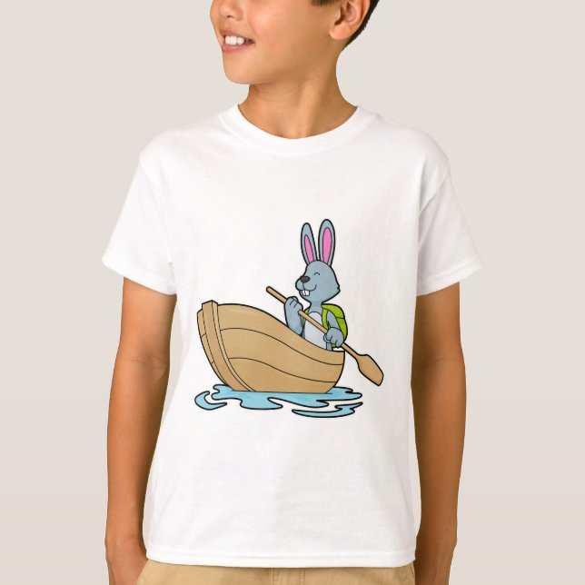 T-shirt Lapin avec bateau et pédale (Devant)