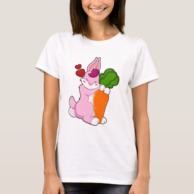 T-shirt Lapin avec carotte et coeur (Devant)