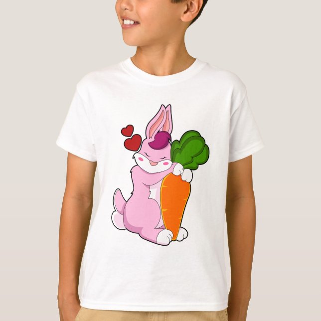 T-shirt Lapin avec carotte et coeur (Devant)
