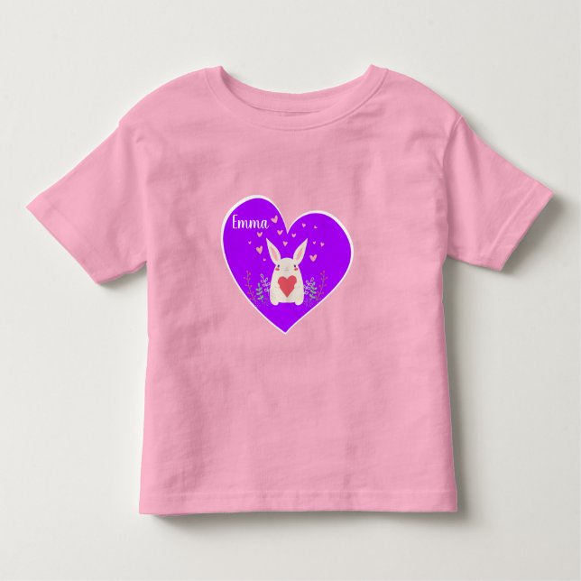 T-Shirt Lapin avec des cœurs (Devant)