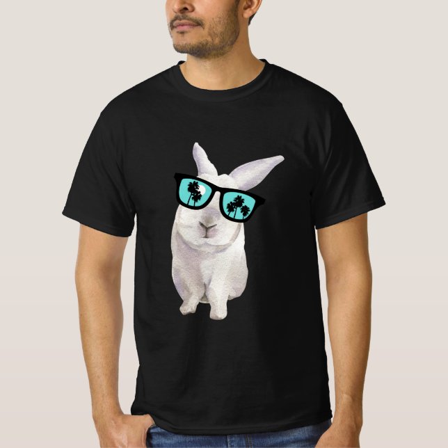 T-shirt Lapin avec des lunettes, Lapin de Badass, Lapin de (Devant)