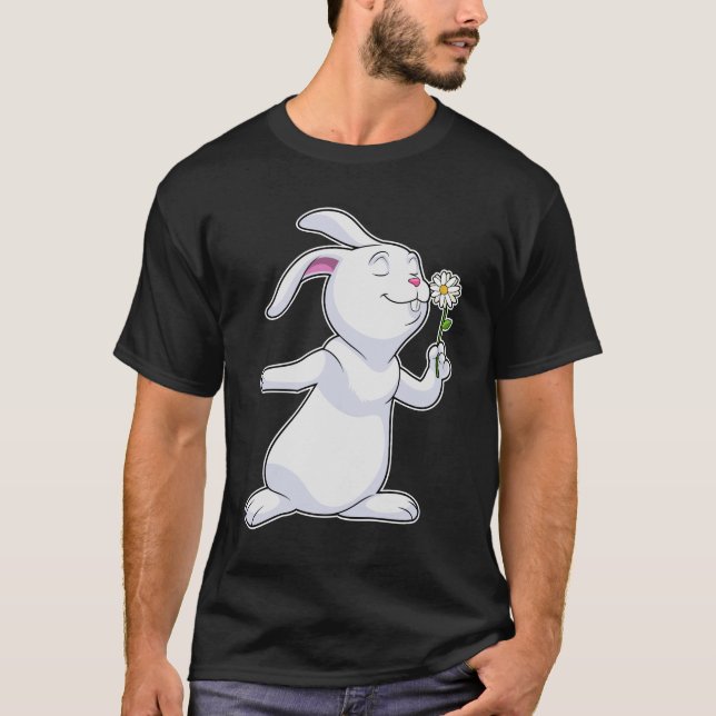 T-shirt Lapin avec marguerite (Devant)