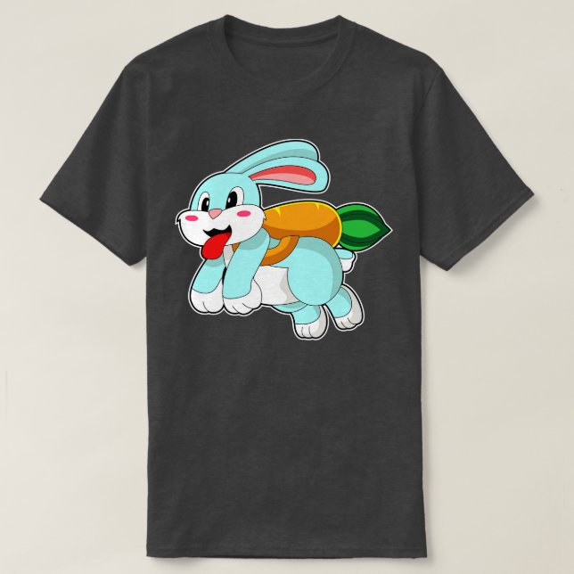 T-shirt Lapin avec rot comme fusée (Design devant)