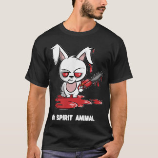 T-shirt Lapin avec tronçonneuse Mon Esprit Animal Mal Lapi
