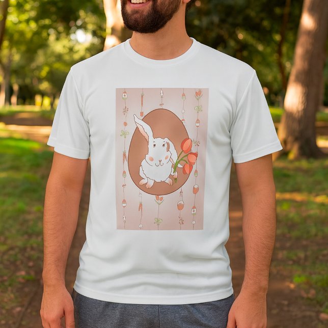 T-shirt Lapin avec Tulips Spring Holiday Rabbit (Créateur téléchargé)