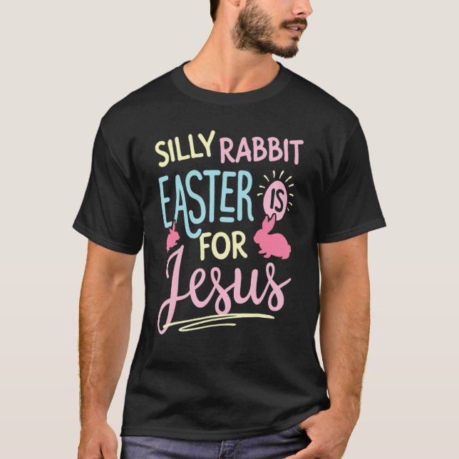 T-shirt Lapin bête Pâques est pour Jésus Enfants Garçons F (Devant)