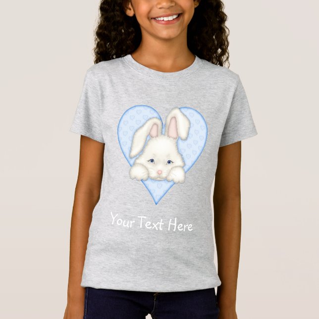 T-Shirt Lapin blanc - Bleu (Devant)