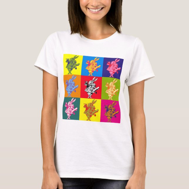 T-shirt Lapin blanc d'art de bruit polychrome (Devant)