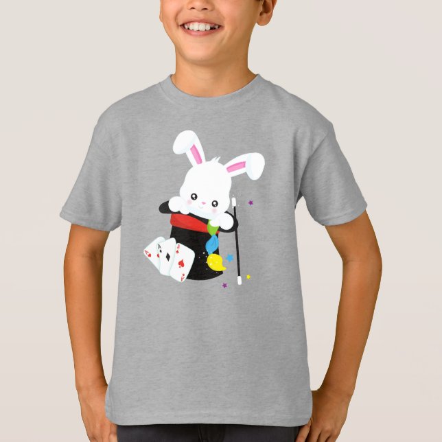T-shirt Lapin blanc, Lapin, Baguette magique, Baguette mag (Devant)