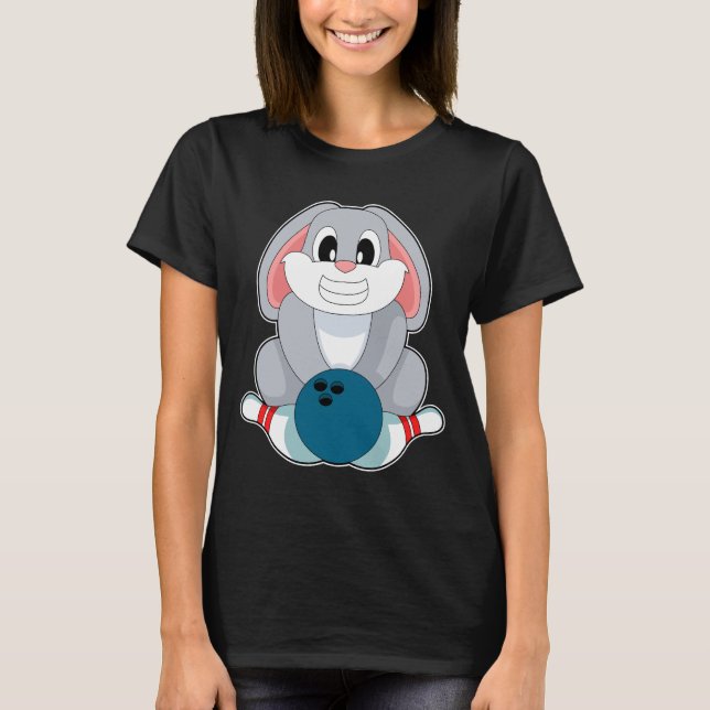 T-shirt Lapin Bowling Boule de quilles Quille (Devant)