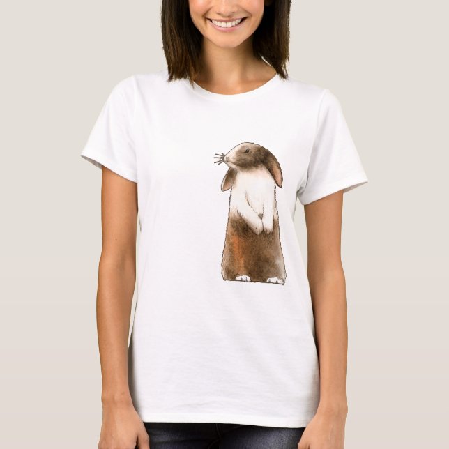 T-shirt Lapin brun sauvage en hiver, mignon et drôle (Devant)