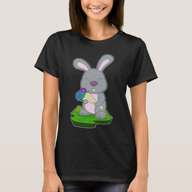 T-shirt Lapin Bunch de fleurs Fleurs (Devant)