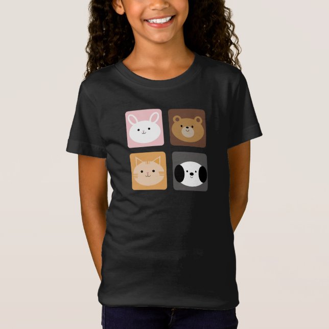 T-Shirt Lapin, chien, chat et ours (Devant)
