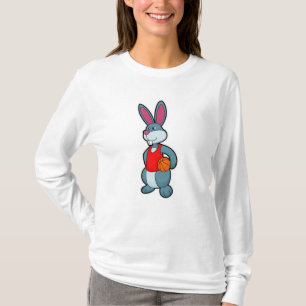 T-shirt Lapin comme joueur de basket-ball avec basket-ball