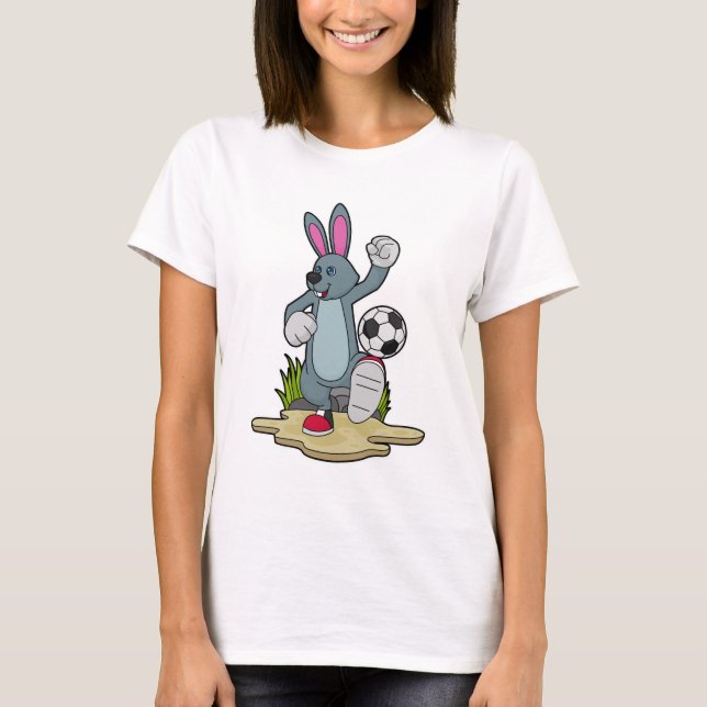 T-shirt Lapin comme joueur de football avec Soccer (Devant)