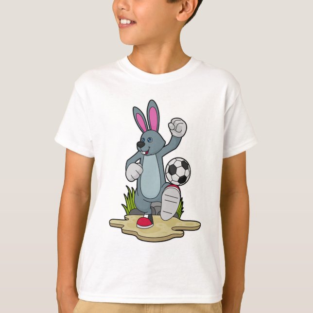 T-shirt Lapin comme joueur de football avec Soccer (Devant)