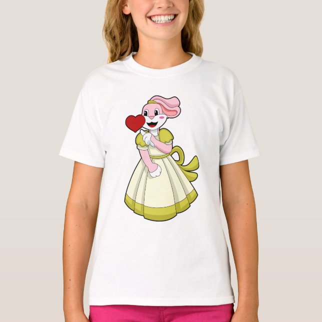 T-shirt Lapin comme mariée avec une robe de mariée.PNG (Devant)