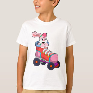 T-shirt Lapin comme Patineur Inline avec Patins Inline
