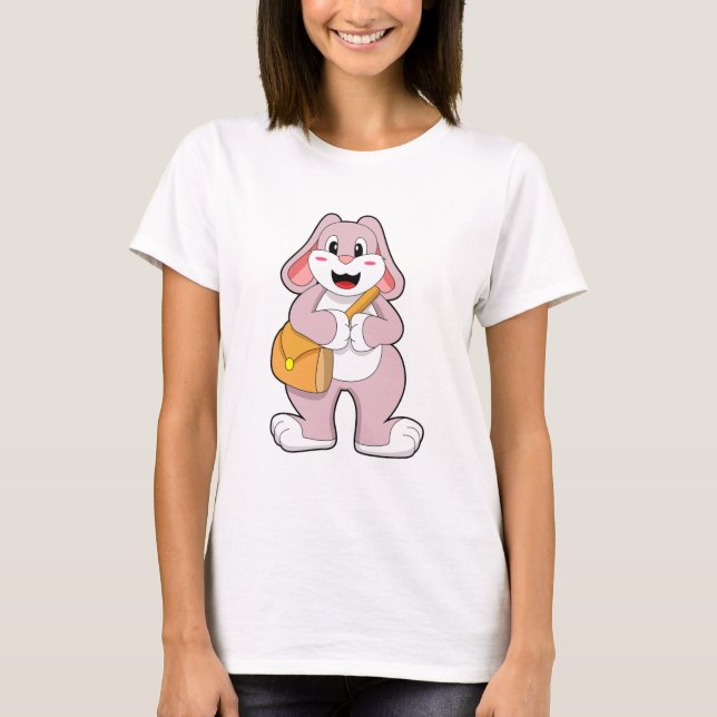 T-shirt Lapin comme randonneur avec sac (Devant)