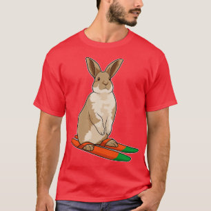 T-shirt Lapin comme skieur avec ski