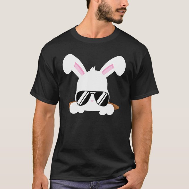T-shirt Lapin cool Avec Lunettes De Soleil Mignonne Lapin  (Devant)
