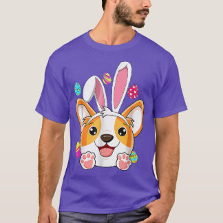 T-shirt Lapin Corgi Lapin de Pâques Oreilles Corgi OEuf Am
