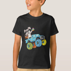T-shirt Lapin Dabbing Joyeuses Pâques Monster Truck Garçon