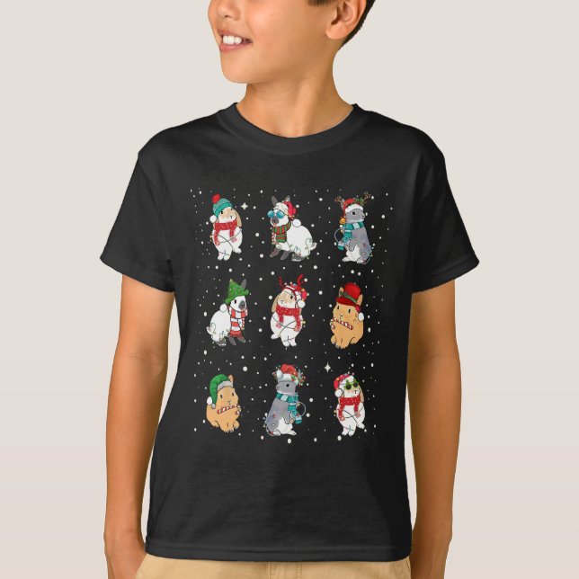 T-shirt Lapin Dans Les Lumières De Noël Fantastique Lapin  (Devant)